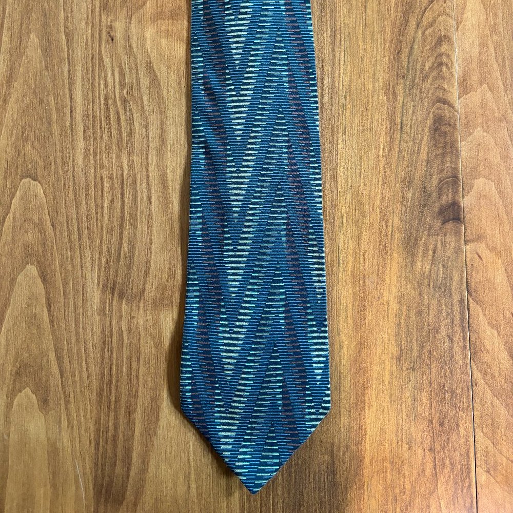 Jhane Barnes Vintage Silk Geometrical pattern tie